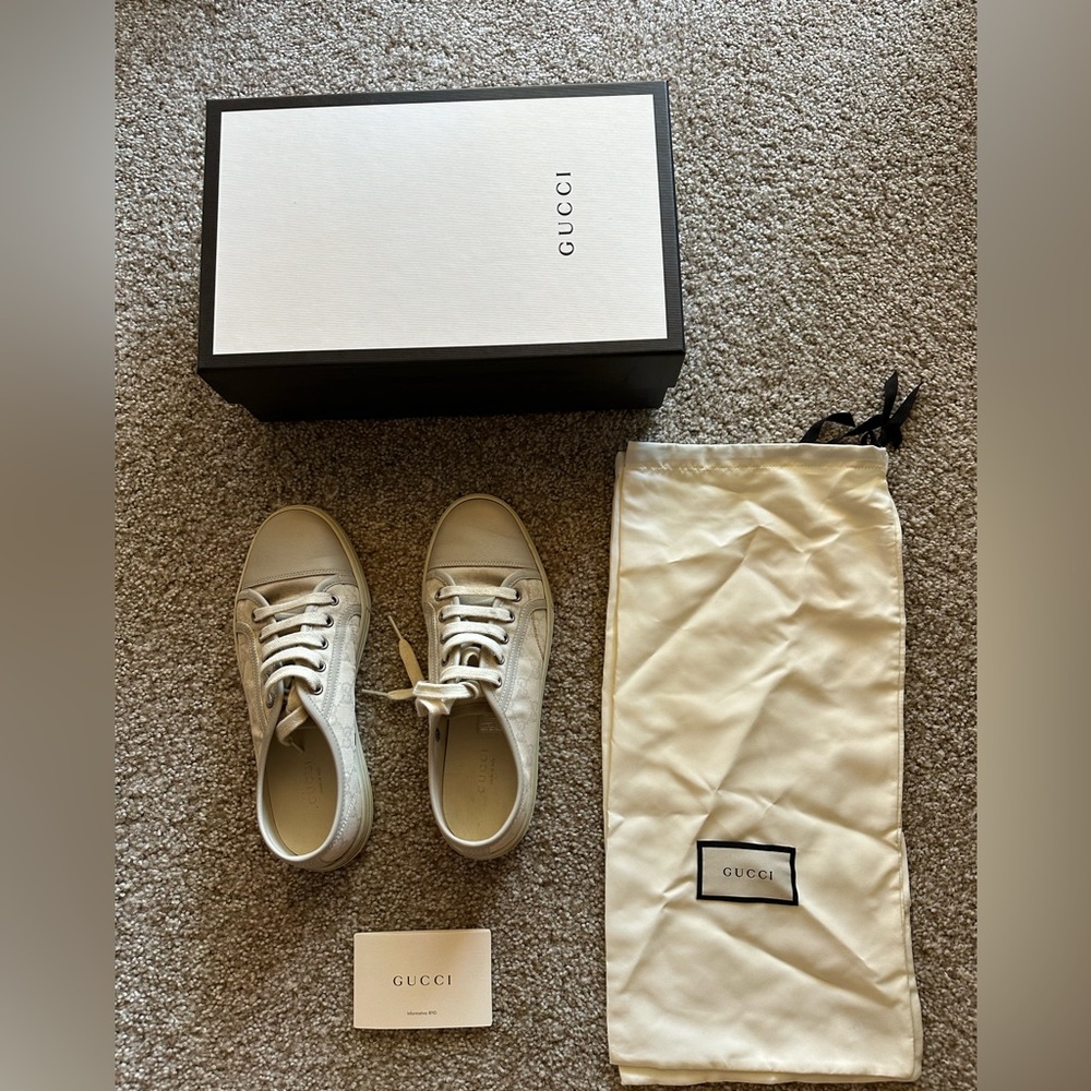GUCCI GG LOW CANVAS SNEAKERS SIZE US 6.5